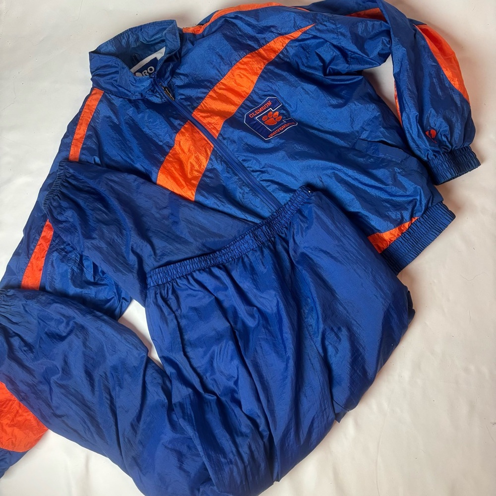Vintage Pro Player Clemson Windbreaker Jacket & Pants 2 Pc Set Men’s L